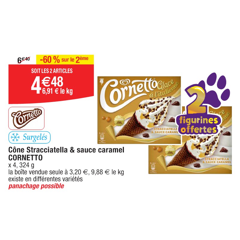 Cône Stracciatella & sauce caramel CORNETTO