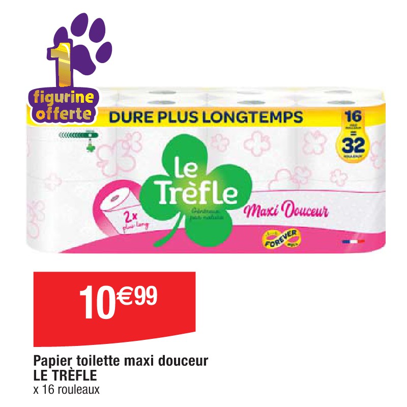 Papier toilette maxi douceur LE TRÈFLE