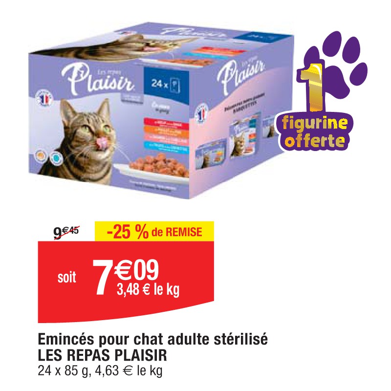 Emincés pour chat adulte stérilisé LES REPAS PLAISIR