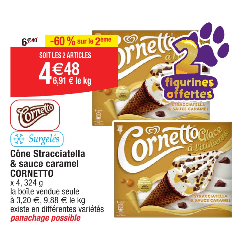 Cône Stracciatella & sauce caramel CORNETTO