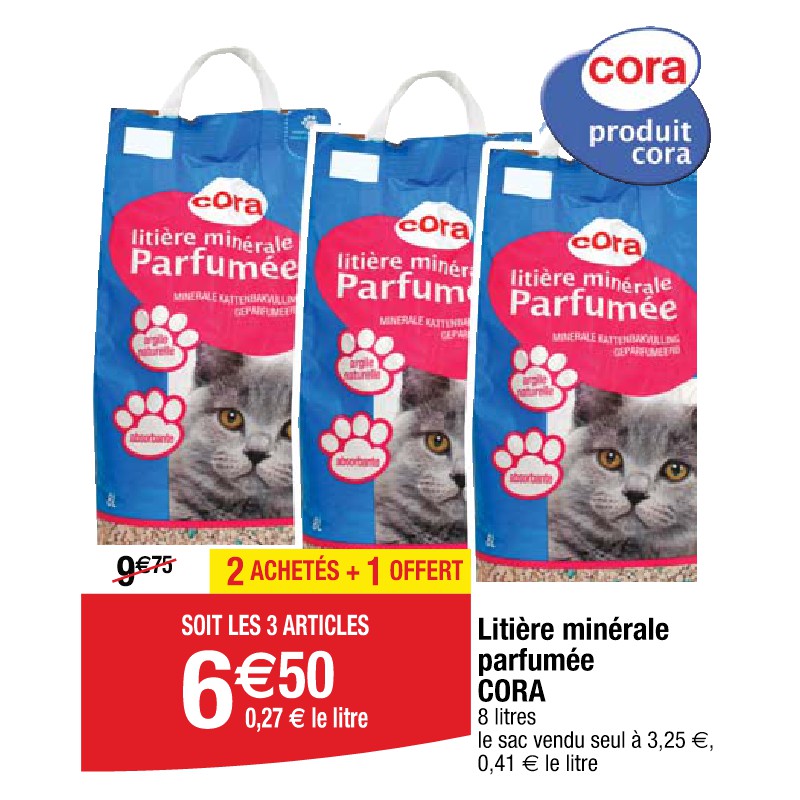 Litière minérale parfumée CORA