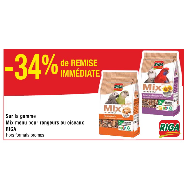 Gamme Mix menu pour rongeurs ou oiseaux RIGA