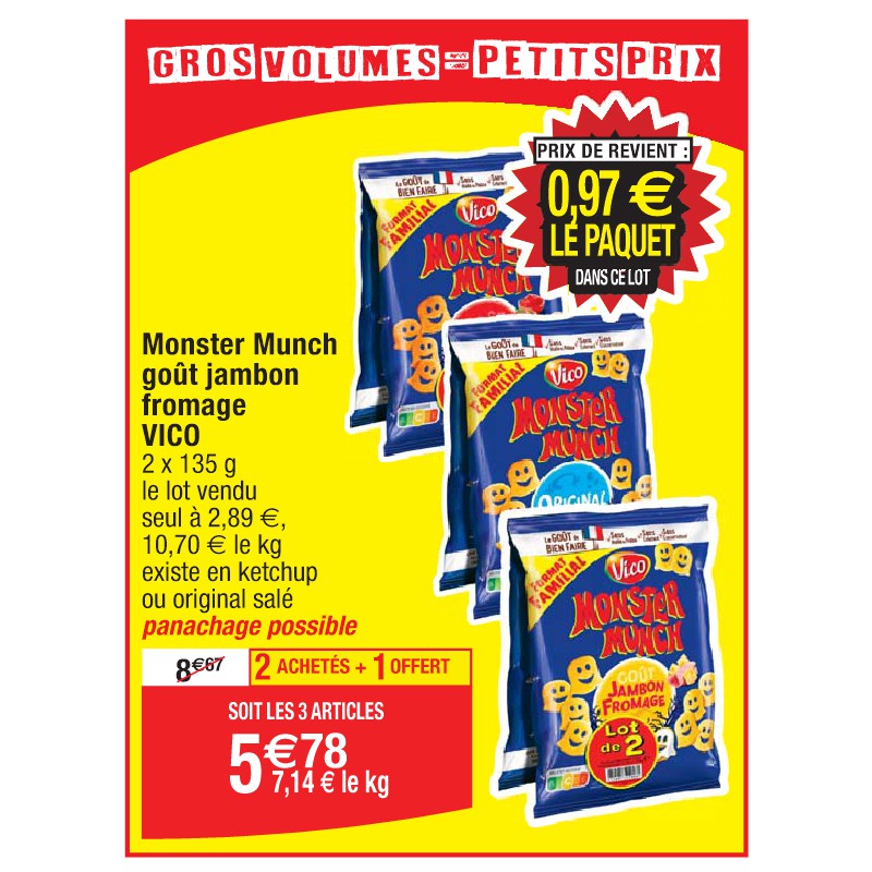 Monster Munch goût jambon fromage VICO