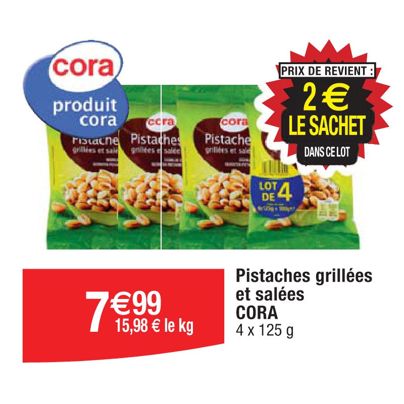 Pistaches grillées et salées CORA