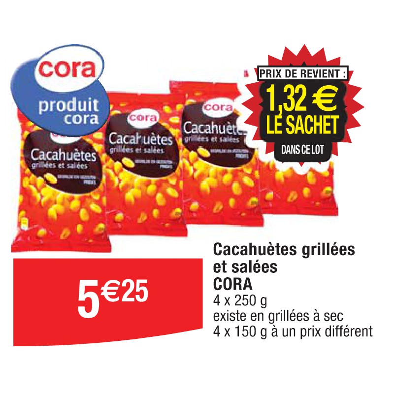 Cacahuètes grillées et salées CORA