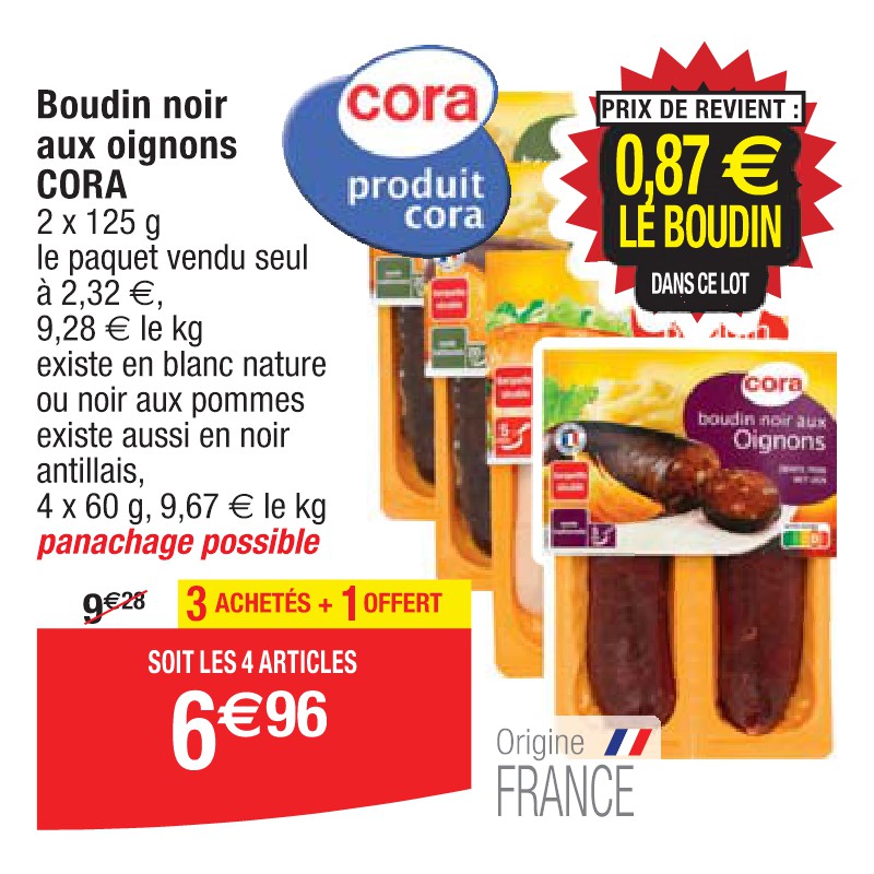 Boudin noir aux oignons CORA