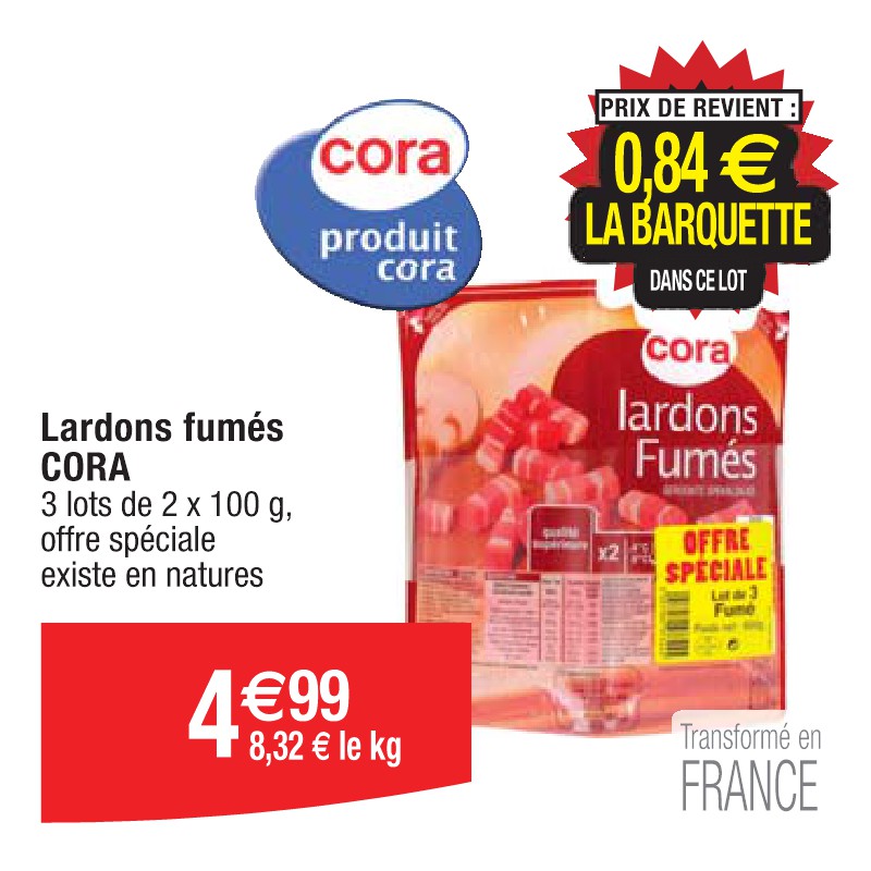 Lardons fumés CORA