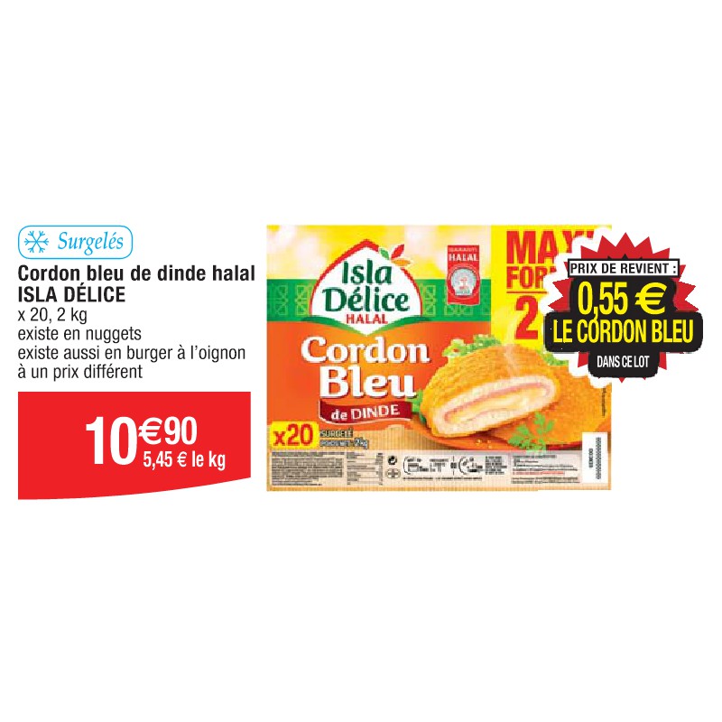 Cordon bleu de dinde halal ISLA DÉLICE