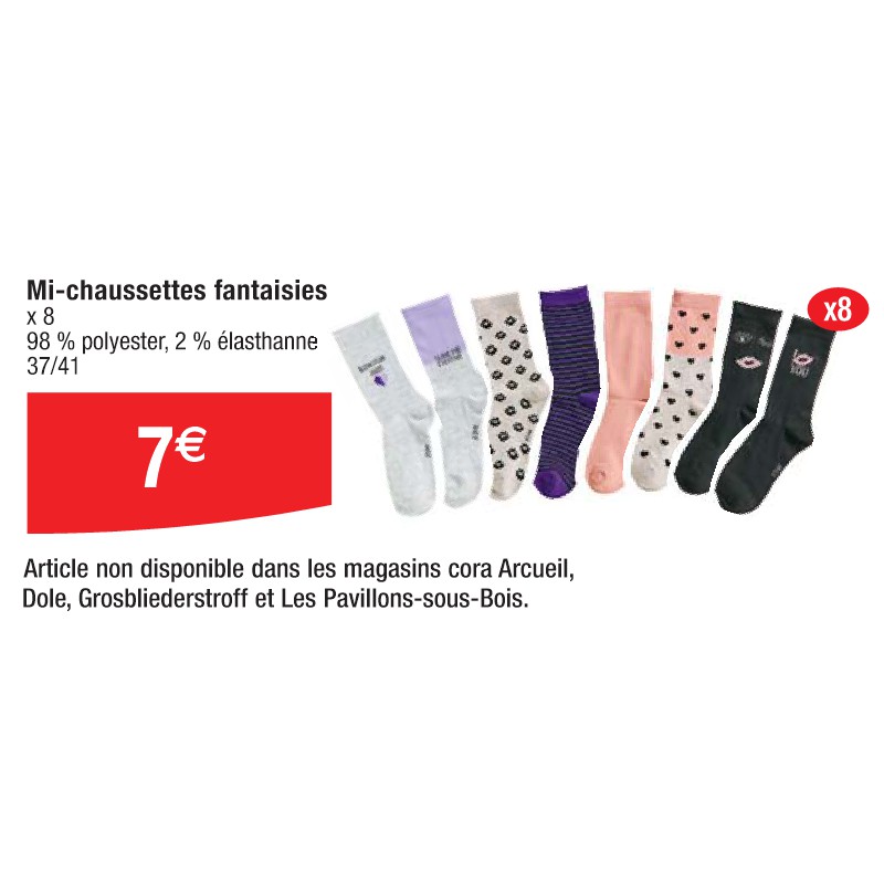 Mi-chaussettes fantaisies