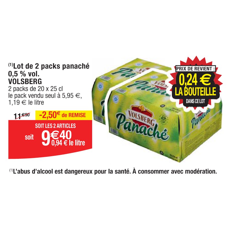 Lot de 2 packs panaché 0,5 % vol. VOLSBERG