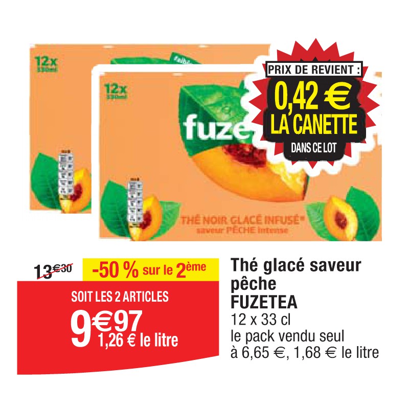 Thé glacé saveur pêche FUZETEA