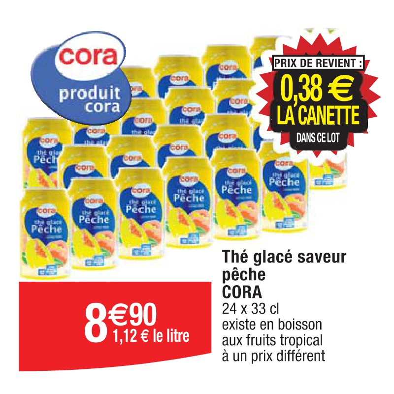 Thé glacé saveur pêche CORA