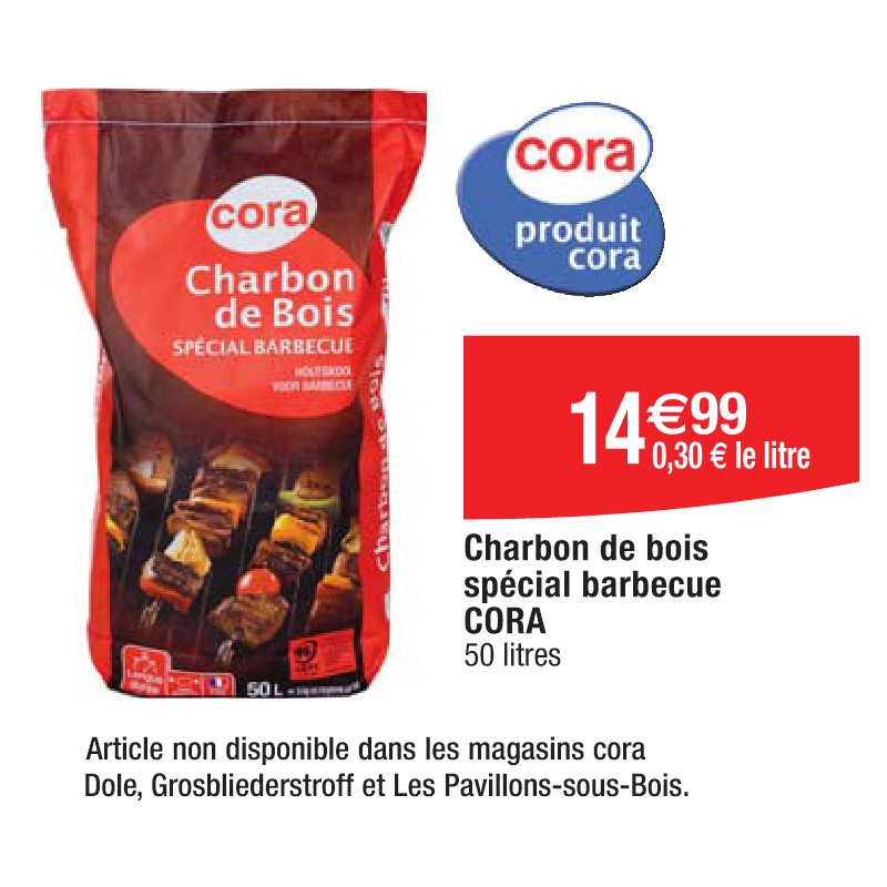 Charbon de bois spécial barbecue CORA