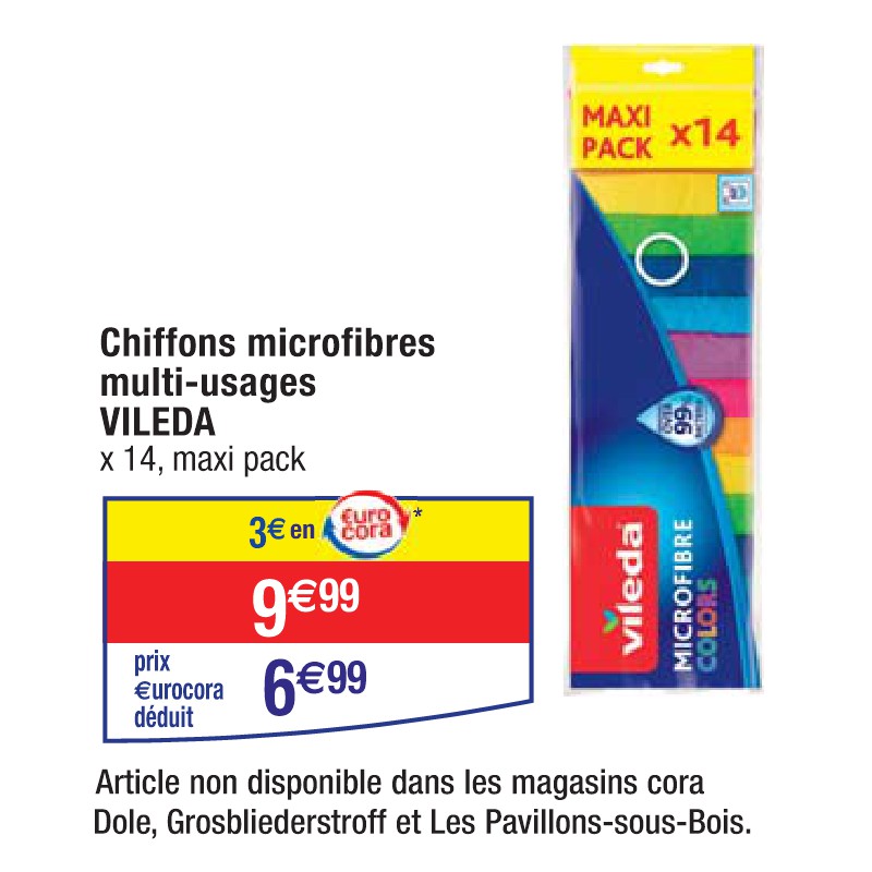 Chiffons microfibres multi-usages VILEDA