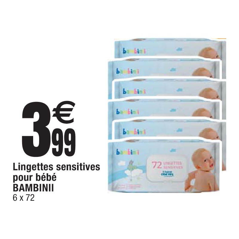 Lingettes sensitives pour bébé BAMBINII