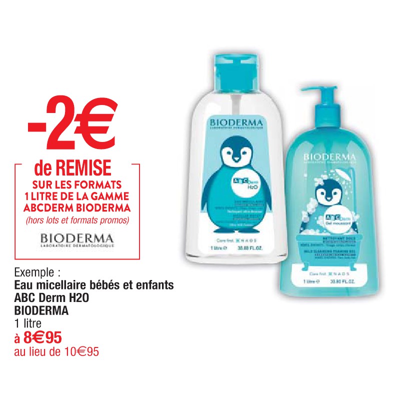 Eau micellaire bébés et enfants ABC Derm H2O BIODERMA