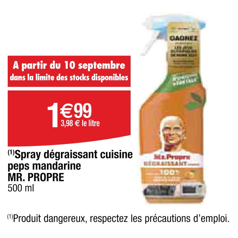 Spray dégraissant cuisine peps mandarine MR. PROPRE