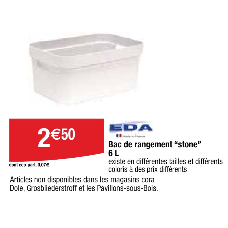 Bac de rangement ‘‘stone’’ 6 L