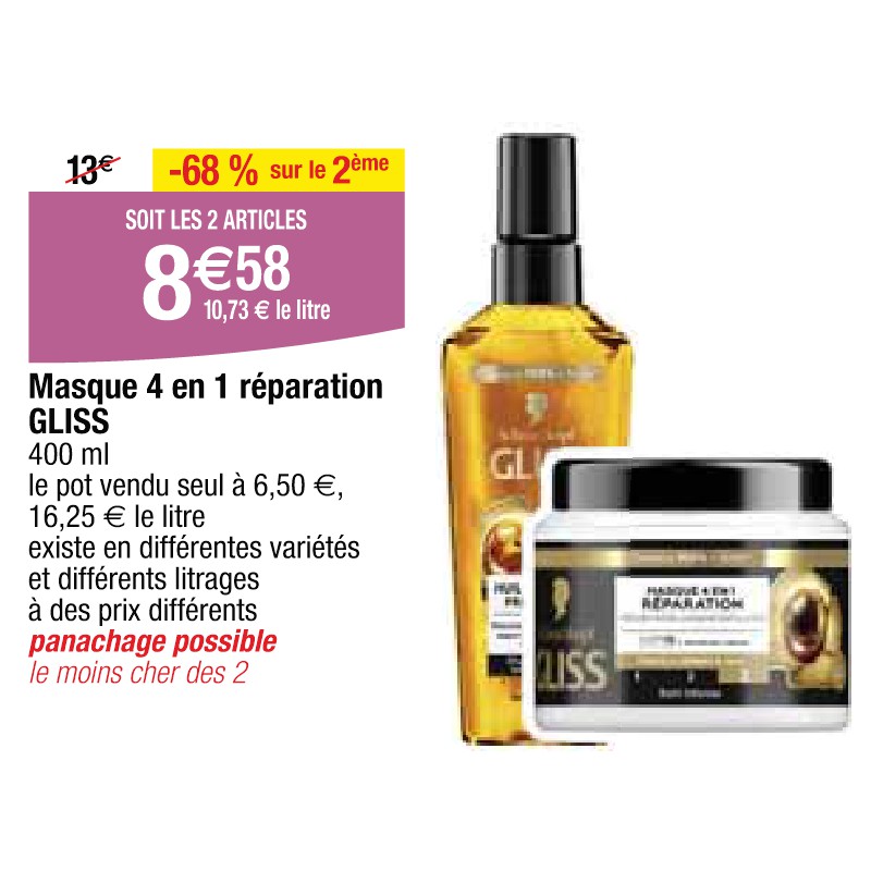 Masque 4 en 1 réparation GLISS