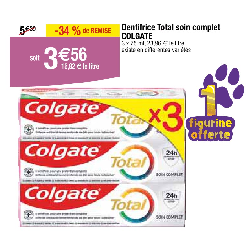 Dentifrice Total soin complet COLGATE