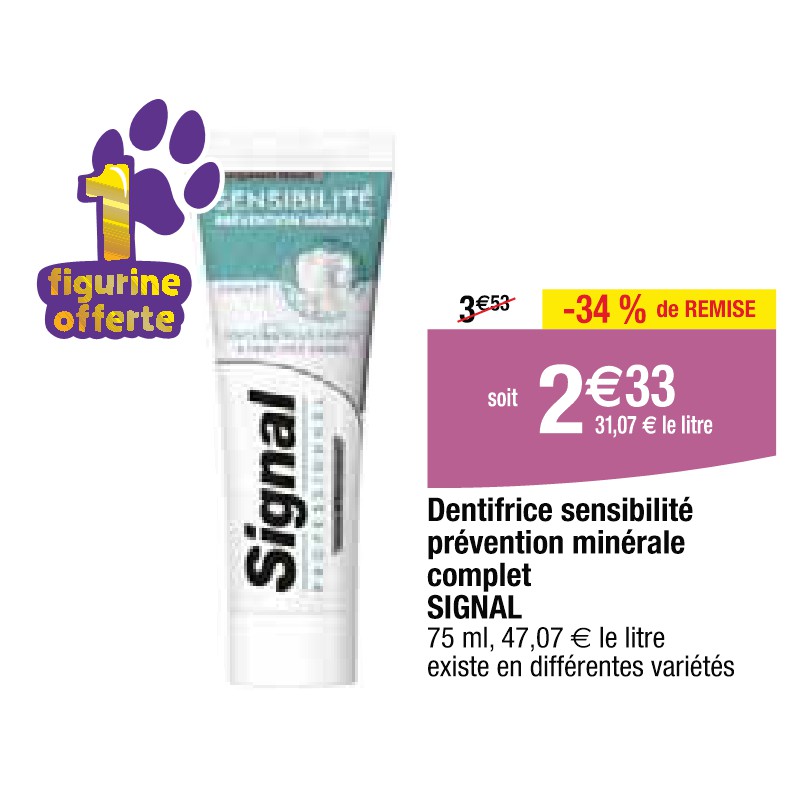 Dentifrice sensibilité prévention minérale complet SIGNAL