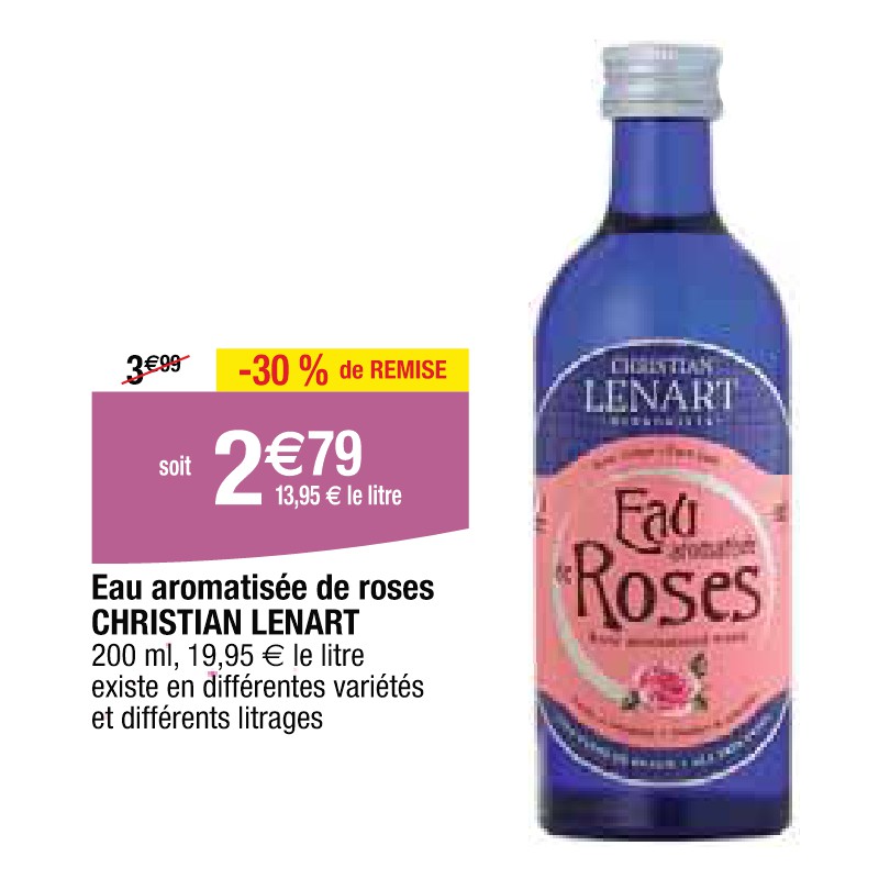 Eau aromatisée de roses CHRISTIAN LENART