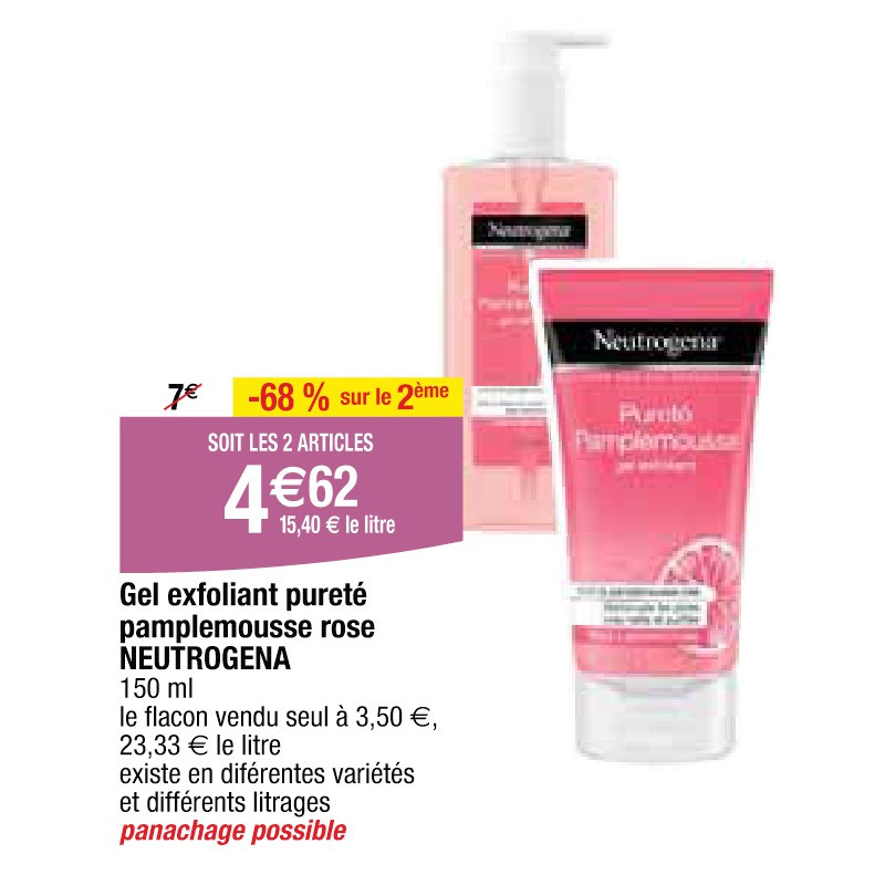 Gel exfoliant pureté pamplemousse rose NEUTROGENA