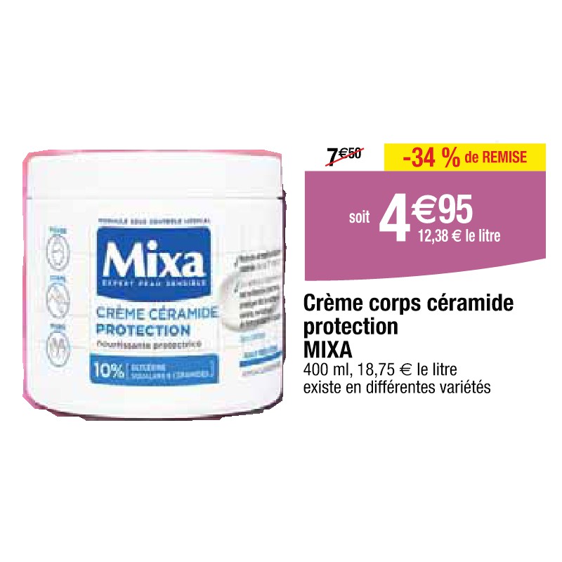 Crème corps céramide protection MIXA