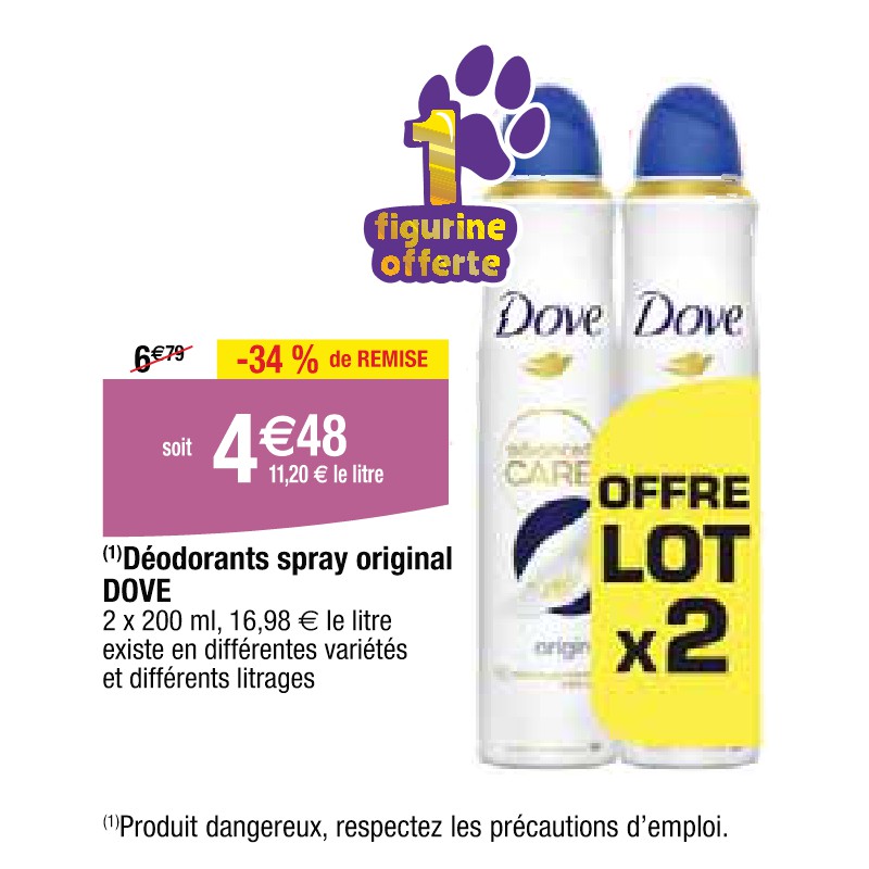 Déodorants spray original DOVE