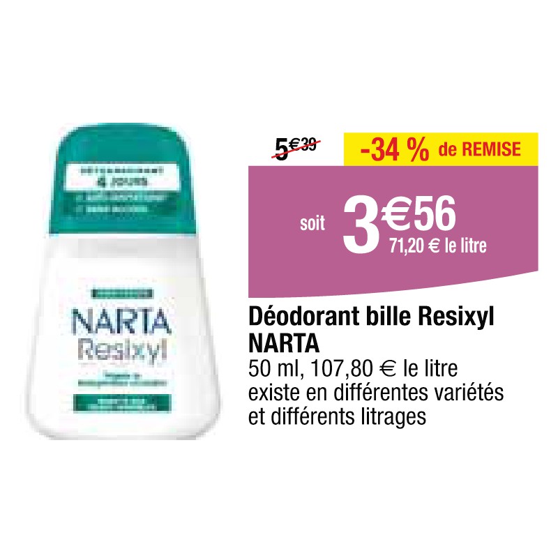 Déodorant bille Resixyl NARTA