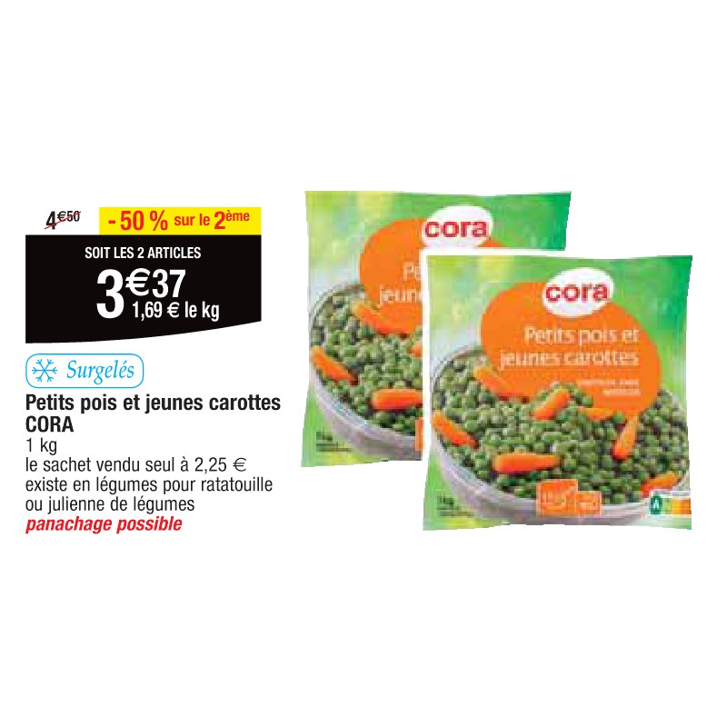 Petits pois et jeunes carottes CORA