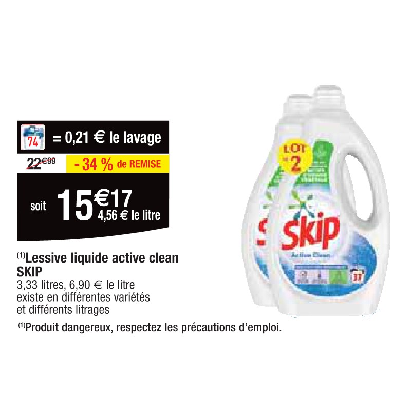 Lessive liquide active clean SKIP