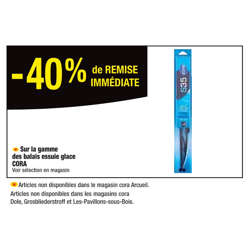 Gamme des balais essuie glace CORA