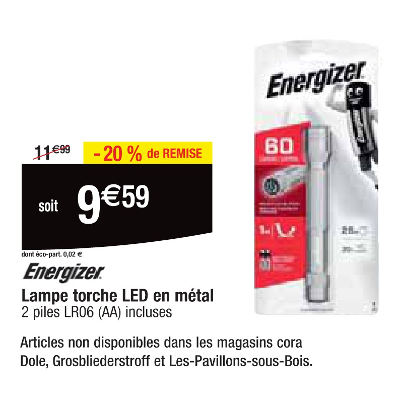 Lampe torche LED en métal