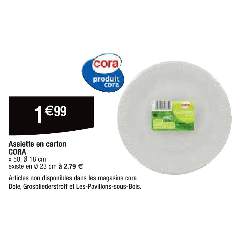 Assiette en carton CORA