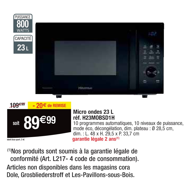 Micro ondes 23 L réf. H23MOBSD1H