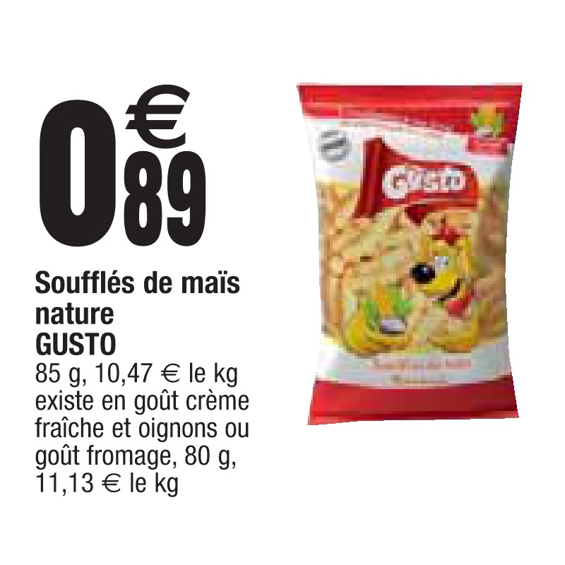 Soufflés de maïs nature GUSTO