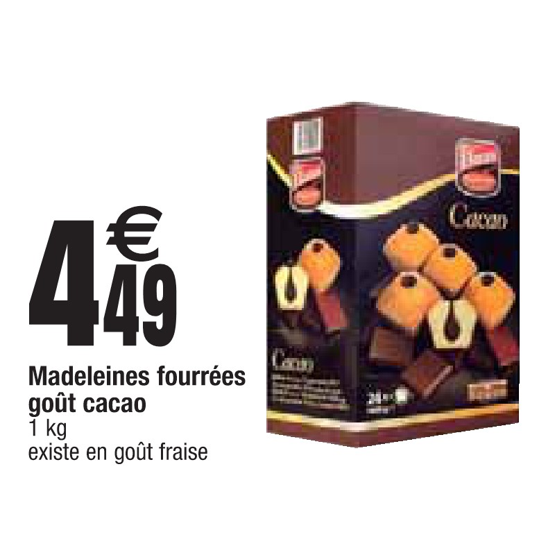 Madeleines fourrées goût cacao