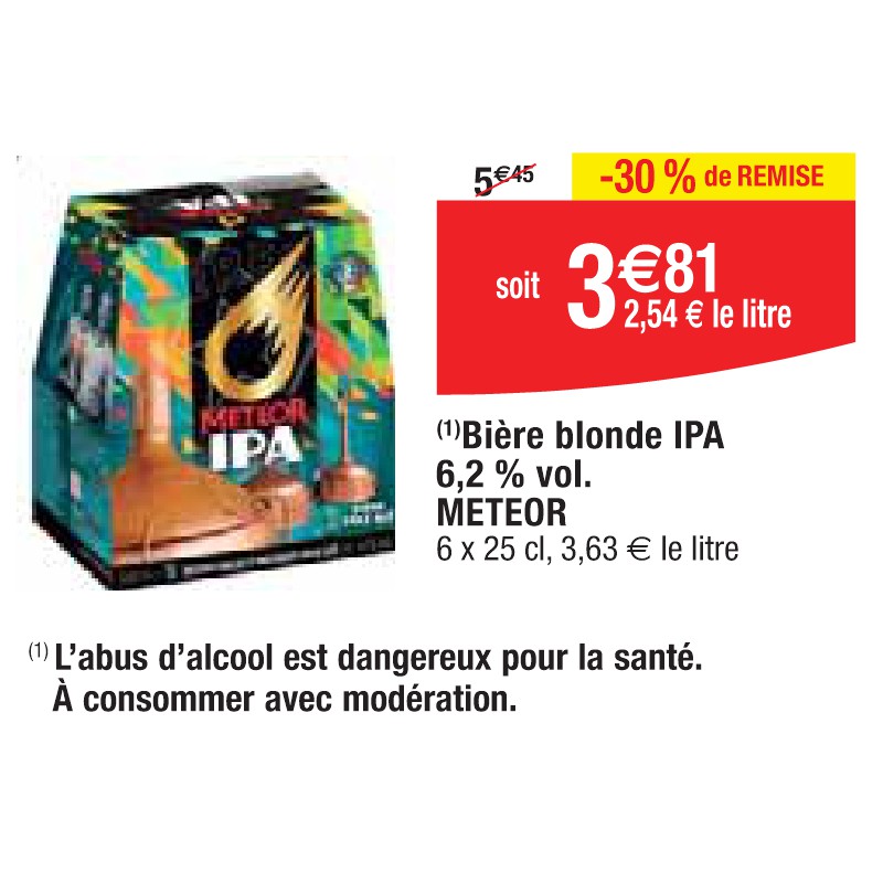 Bière blonde IPA 6,2 % vol. METEOR