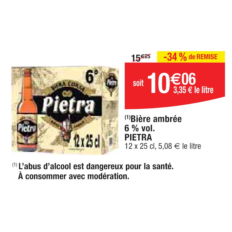 Bière ambrée 6 % vol. PIETRA