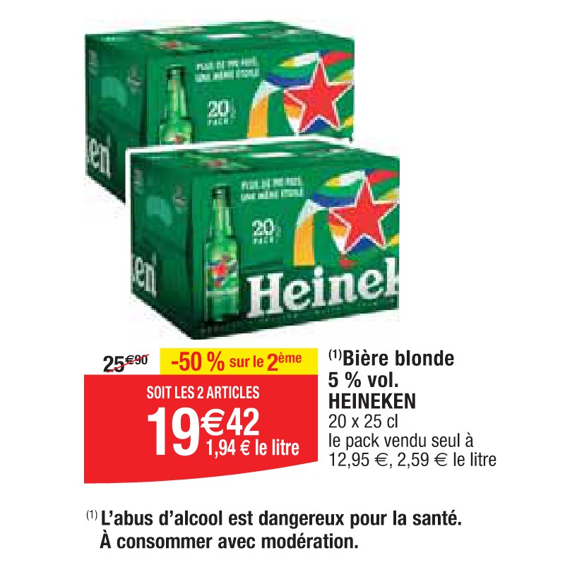 Bière blonde 5 % vol. HEINEKEN