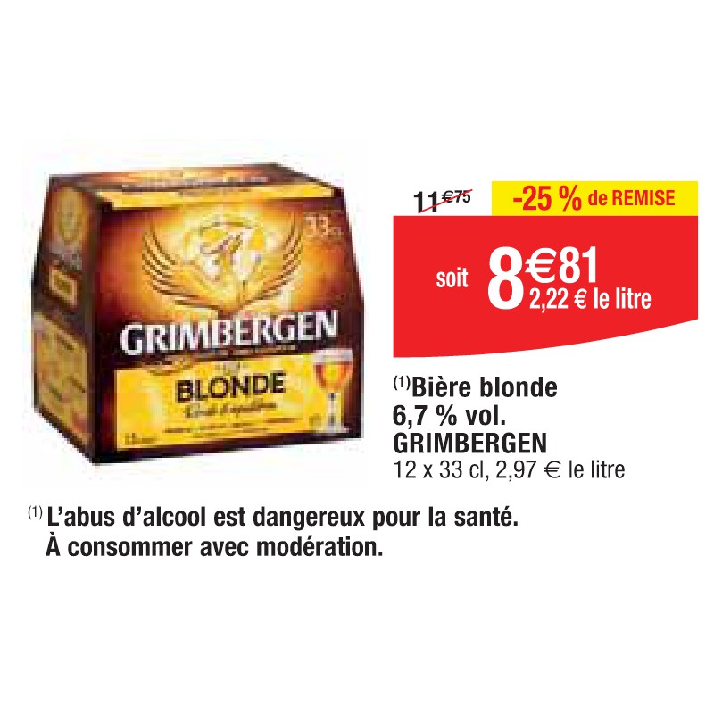 Bière blonde 6,7 % vol. GRIMBERGEN