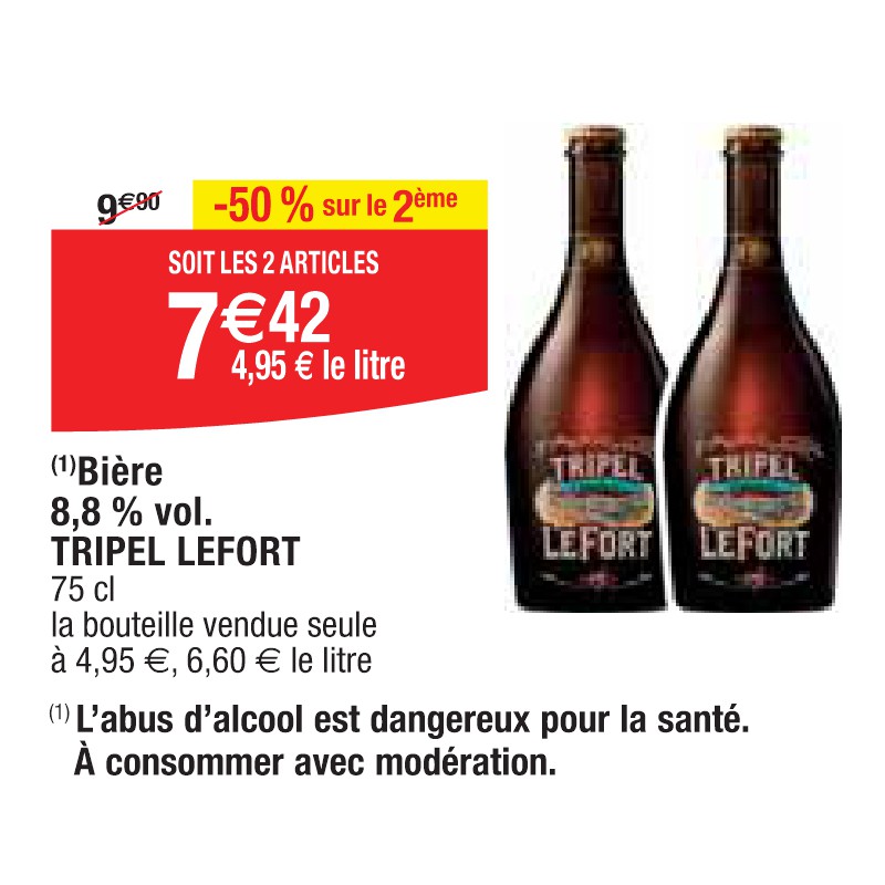 Bière 8,8 % vol. TRIPEL LEFORT