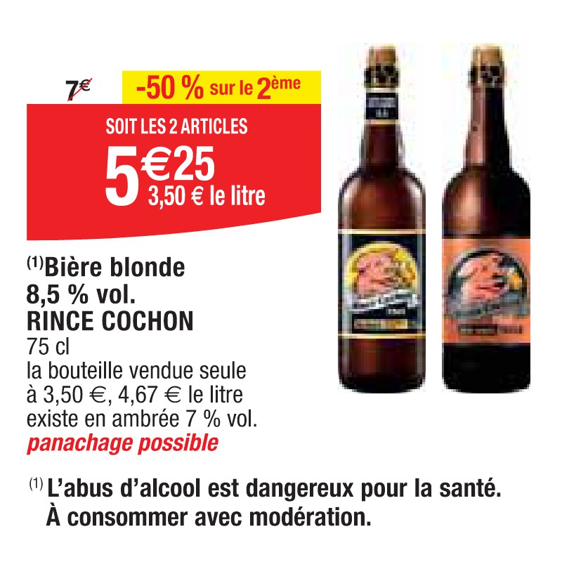 Bière blonde 8,5 % vol. RINCE COCHON