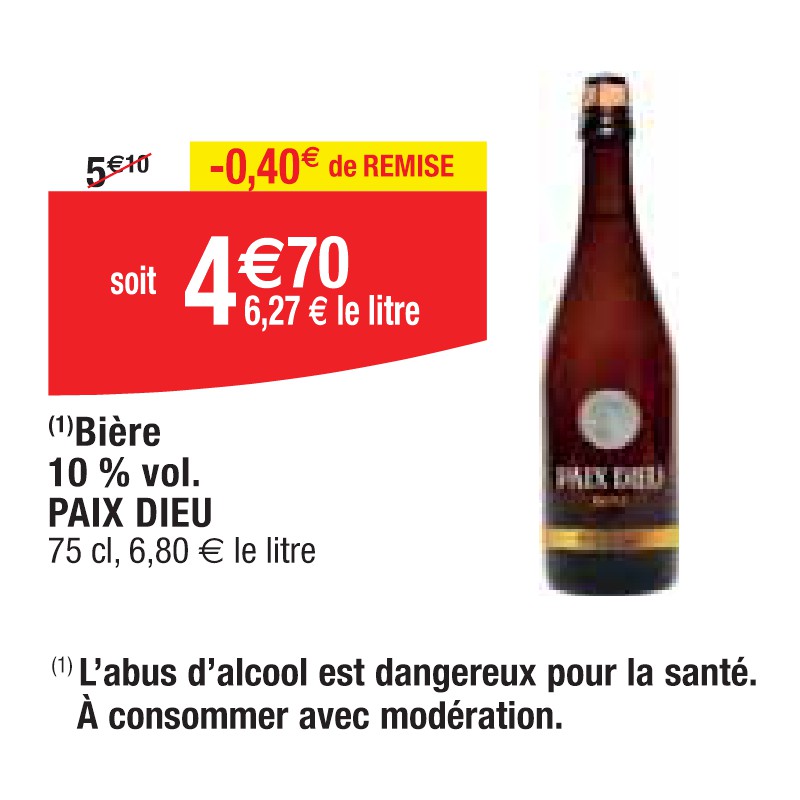 Bière 10 % vol. PAIX DIEU