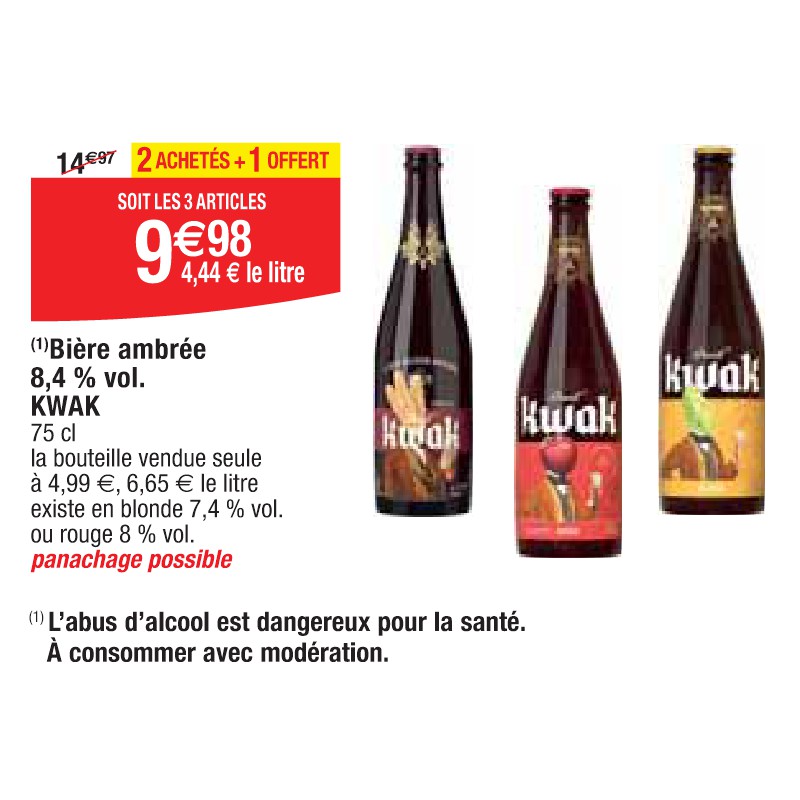 Bière ambrée 8,4 % vol. KWAK