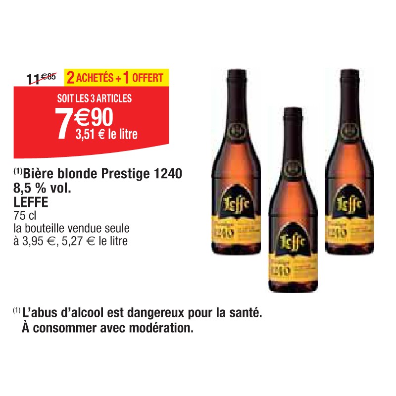 Bière blonde Prestige 1240 8,5 % vol. LEFFE