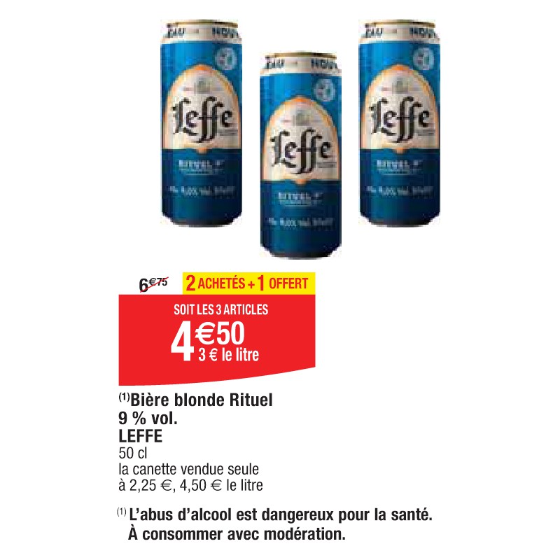 Bière blonde Rituel 9 % vol. LEFFE