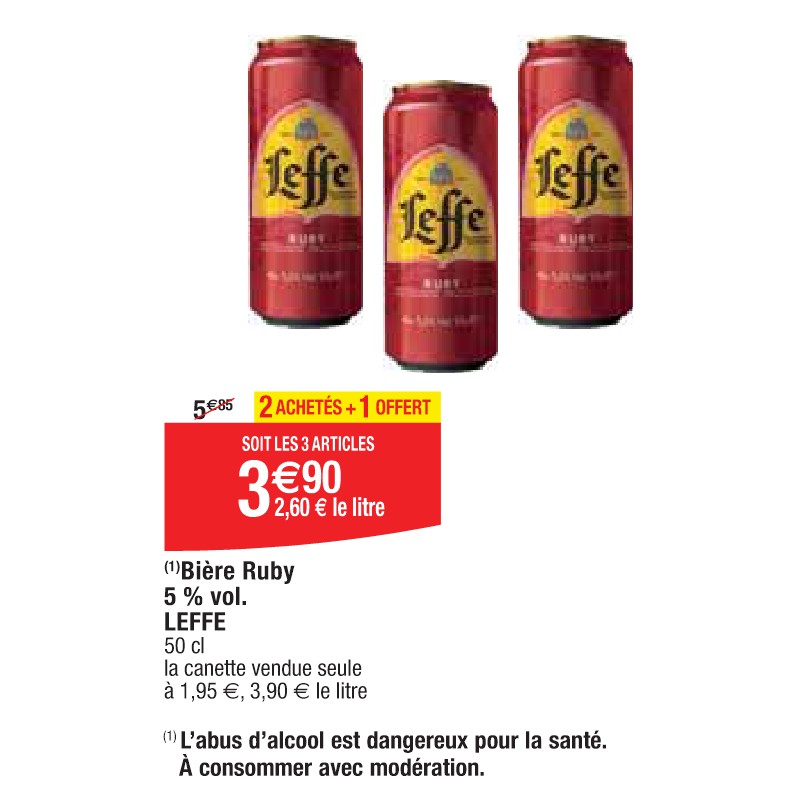 Bière Ruby 5 % vol. LEFFE