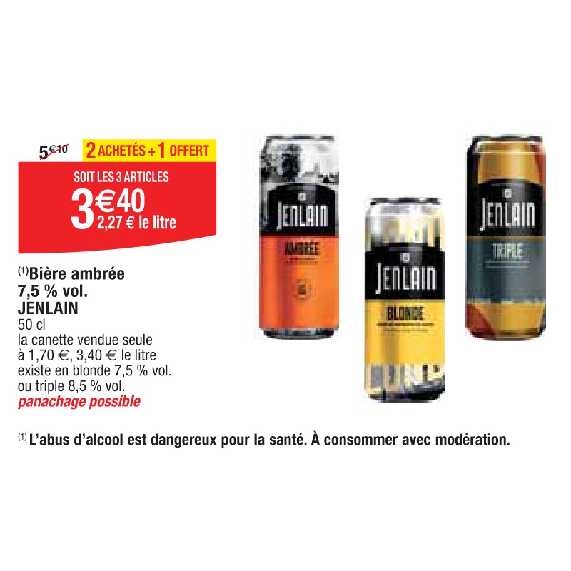 Bière ambrée 7,5 % vol. JENLAIN